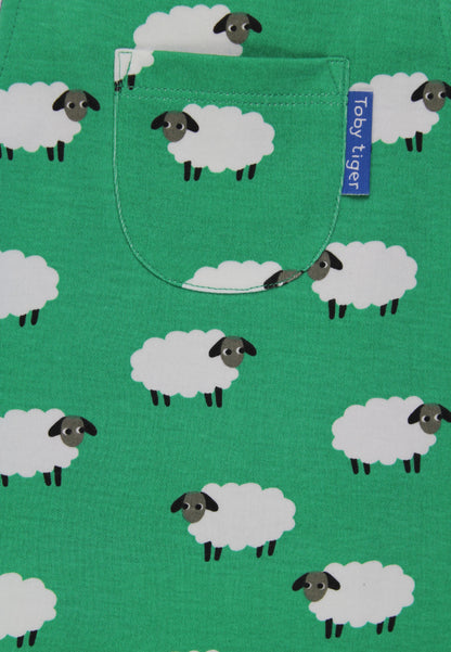 Organic Cotton Kids' Overalls with Sheep Print