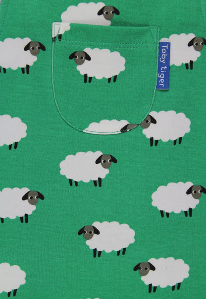 Bio-Baumwoll Kinder Latzhose mit Schaf-Druck