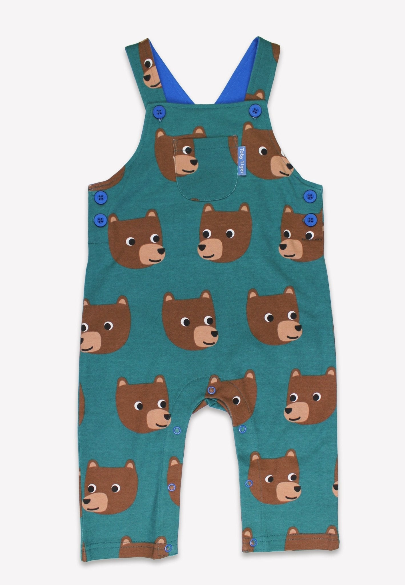 Bio - Baumwoll Kinder Latzhose mit Bären - Druck - Toby Tiger GmbH
