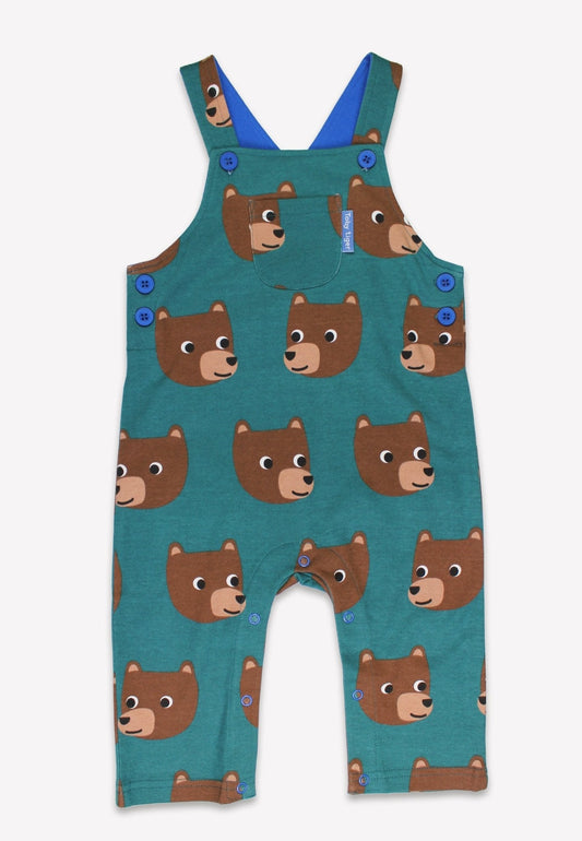 Bio - Baumwoll Kinder Latzhose mit Bären - Druck - Toby Tiger GmbH