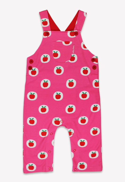 Bio-Baumwoll Kinder Latzhose mit Apfel-Druck