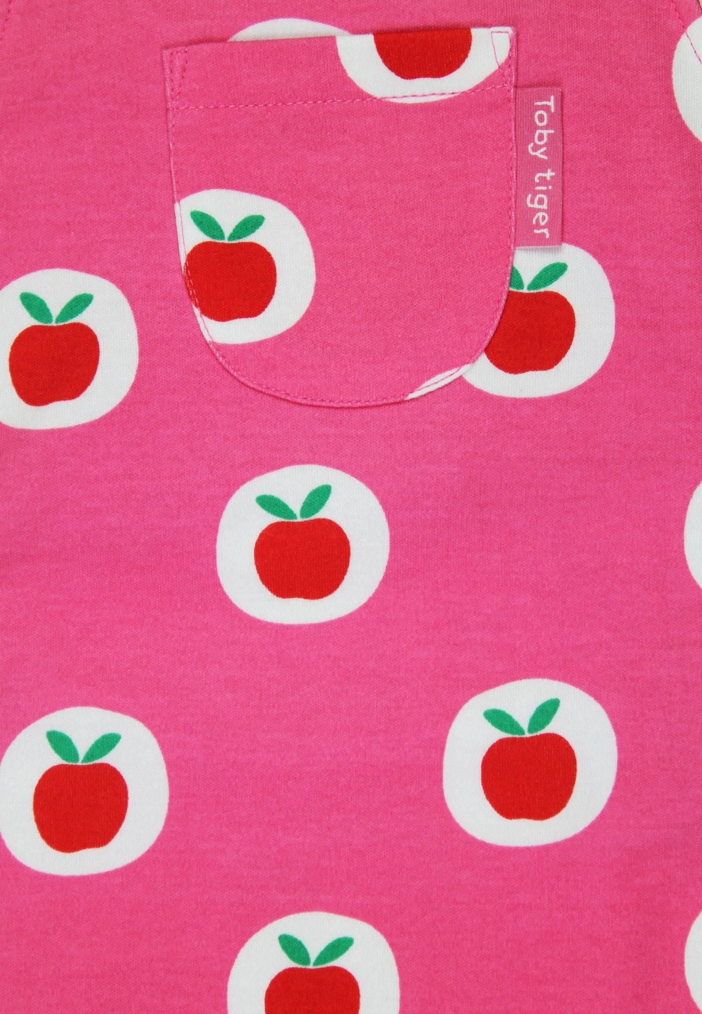 Bio-Baumwoll Kinder Latzhose mit Apfel-Druck