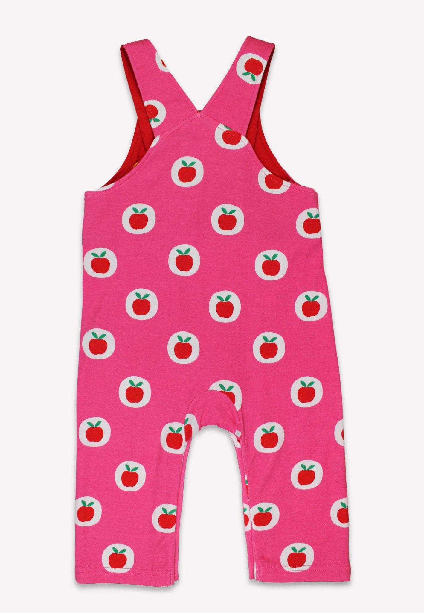 Bio-Baumwoll Kinder Latzhose mit Apfel-Druck