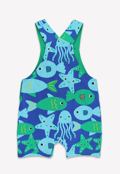 Bio - Baumwoll Kinder Latzhose mit Fisch - Druck - Toby Tiger GmbH
