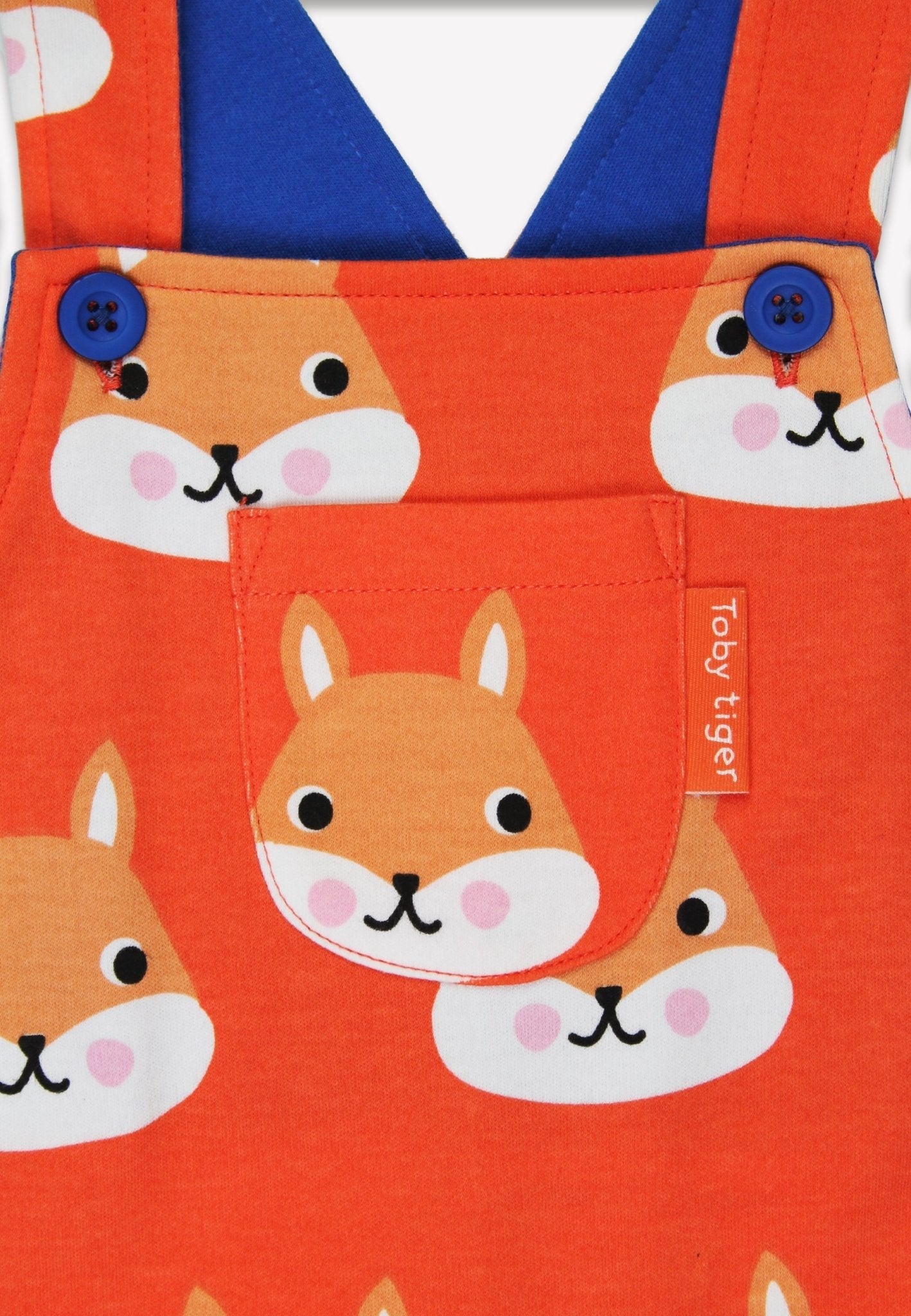 Bio-Baumwoll Kinder Latzhose mit Eichhörnchen-Druck