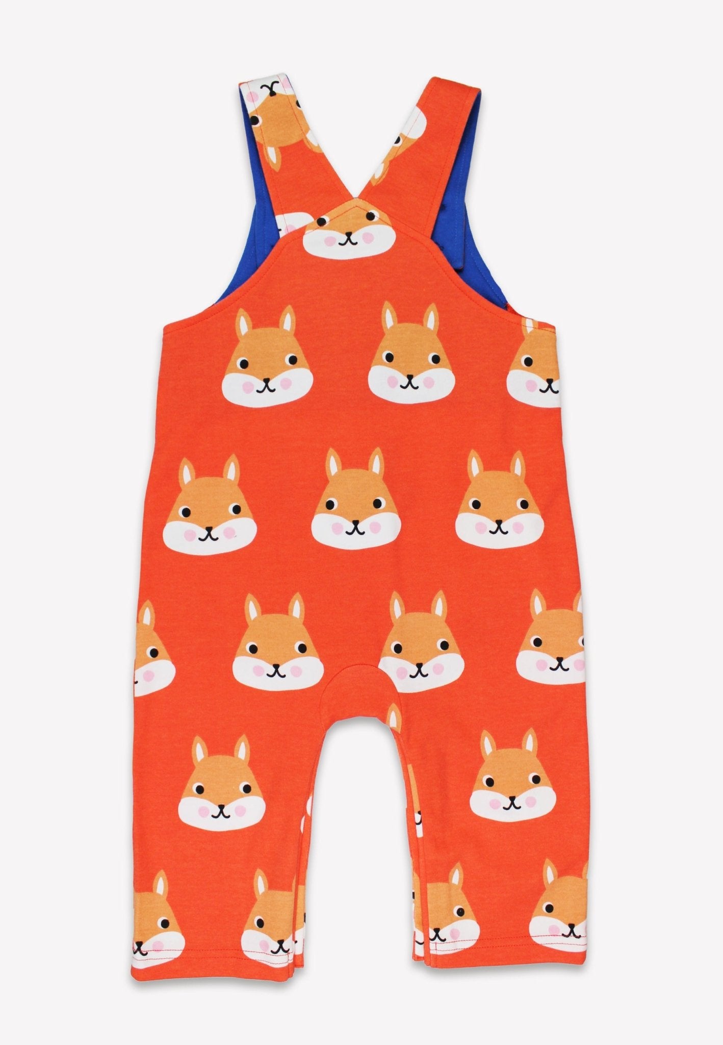 Bio-Baumwoll Kinder Latzhose mit Eichhörnchen-Druck