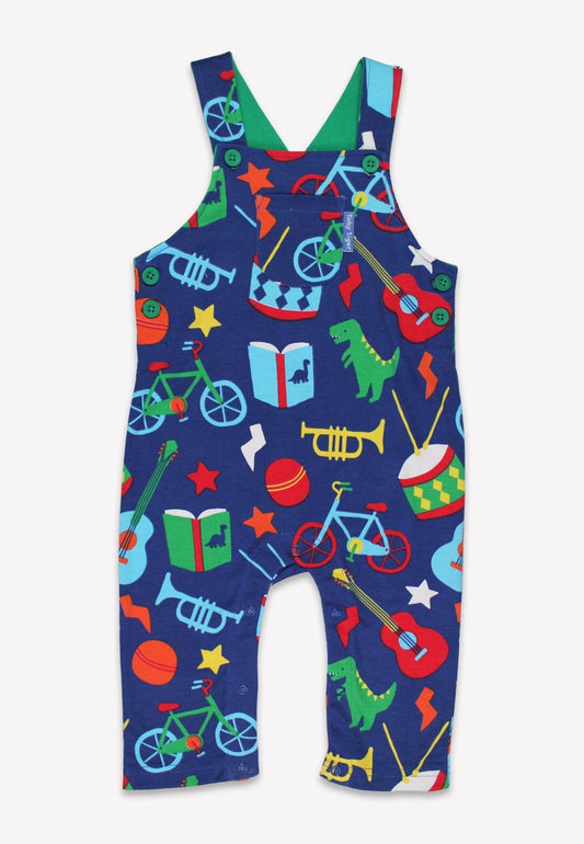 Bio - Baumwoll Kinder Latzhose mit Geschenke - Druck - Toby Tiger GmbH