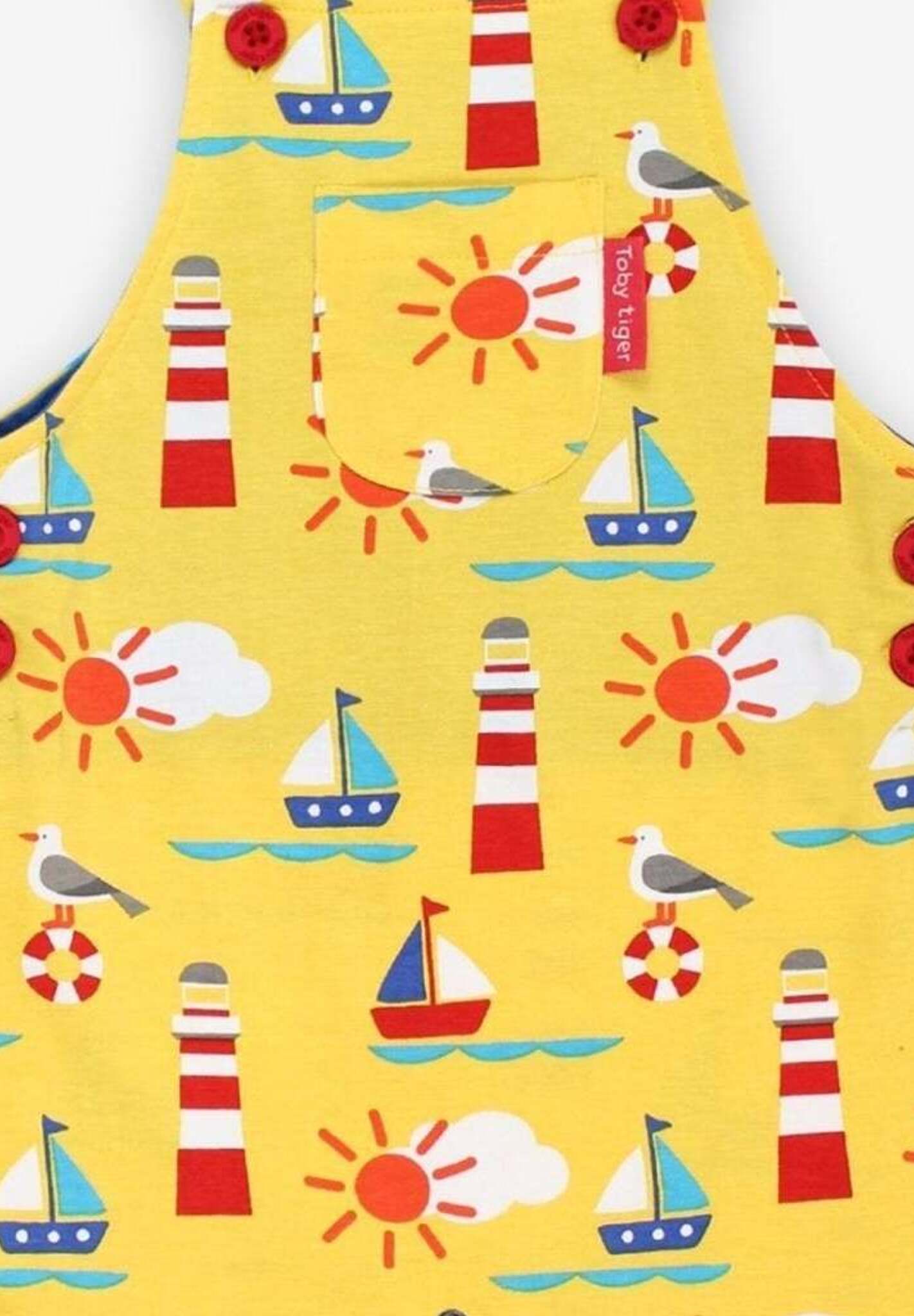 Sommer Latzhose aus Bio Baumwolle mit maritimem Print - Toby Tiger GmbH