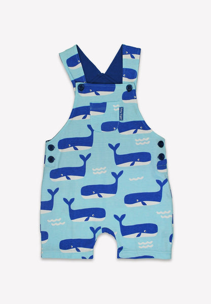 Bio - Baumwoll Kinder Latzhose mit Wal und Wellen - Druck - Toby Tiger GmbH