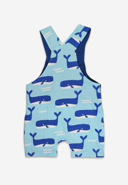 Bio - Baumwoll Kinder Latzhose mit Wal und Wellen - Druck - Toby Tiger GmbH