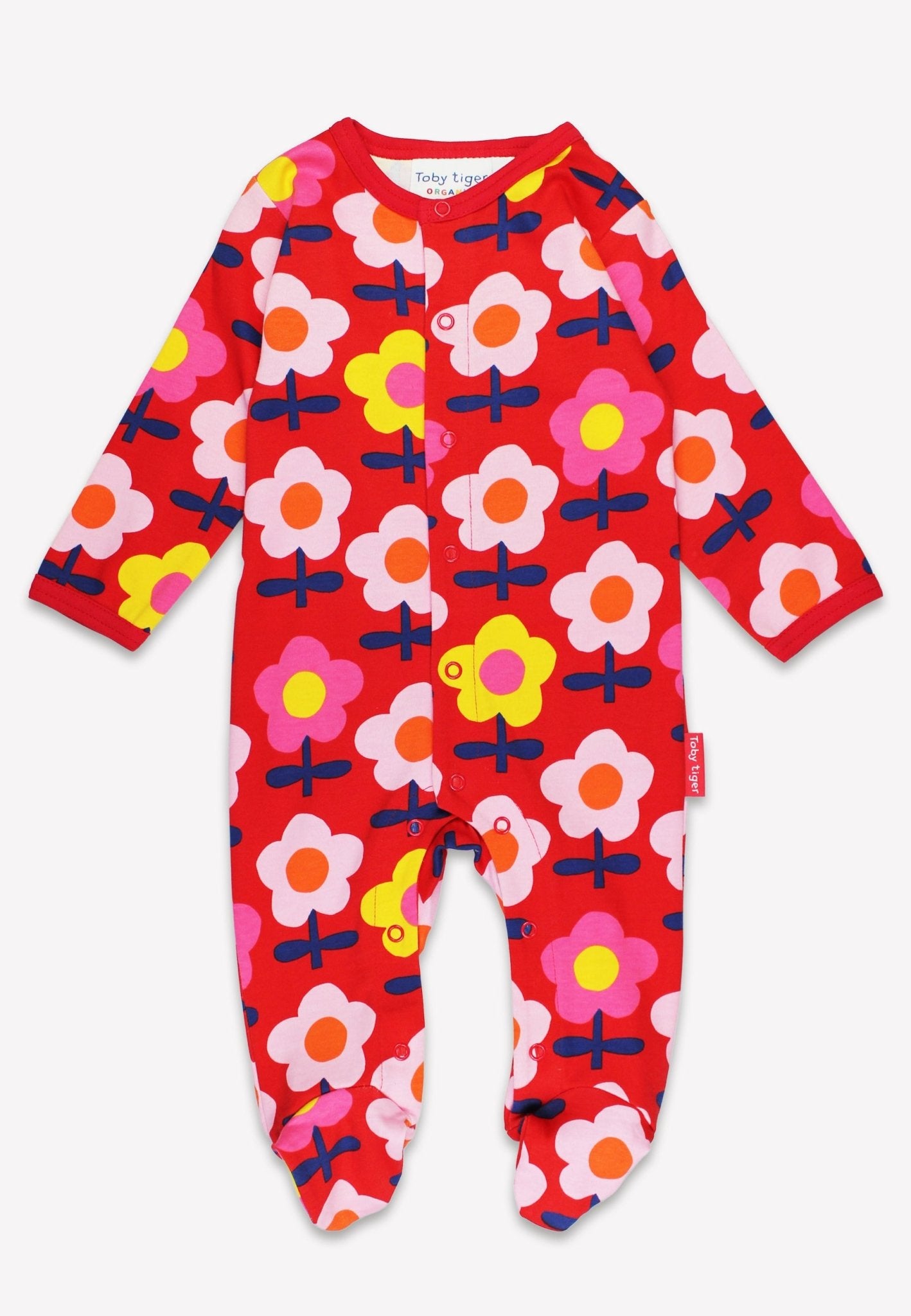 Bio - Baumwoll Baby Geschenkset mit Retro Blumen - Druck - Toby Tiger GmbH