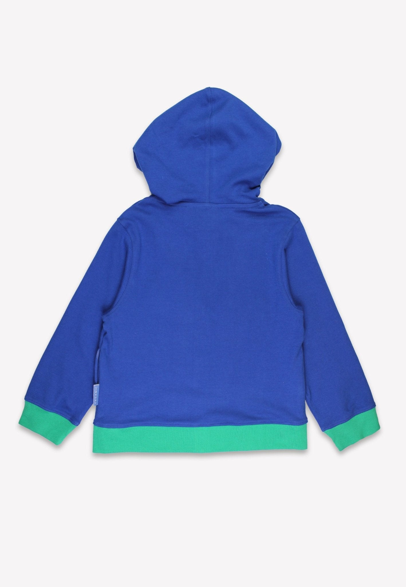Bio - Baumwoll Kinder Sweatjacke mit Kapuze und mit Dinosaurier - Applikation - Toby Tiger GmbH