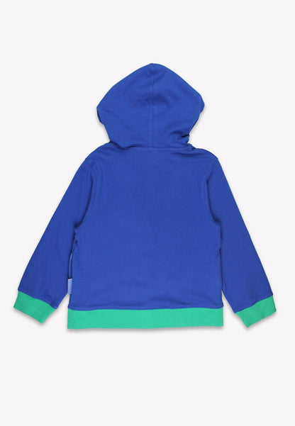 Bio - Baumwoll Kinder Sweatjacke mit Kapuze und mit Dinosaurier - Applikation - Toby Tiger GmbH