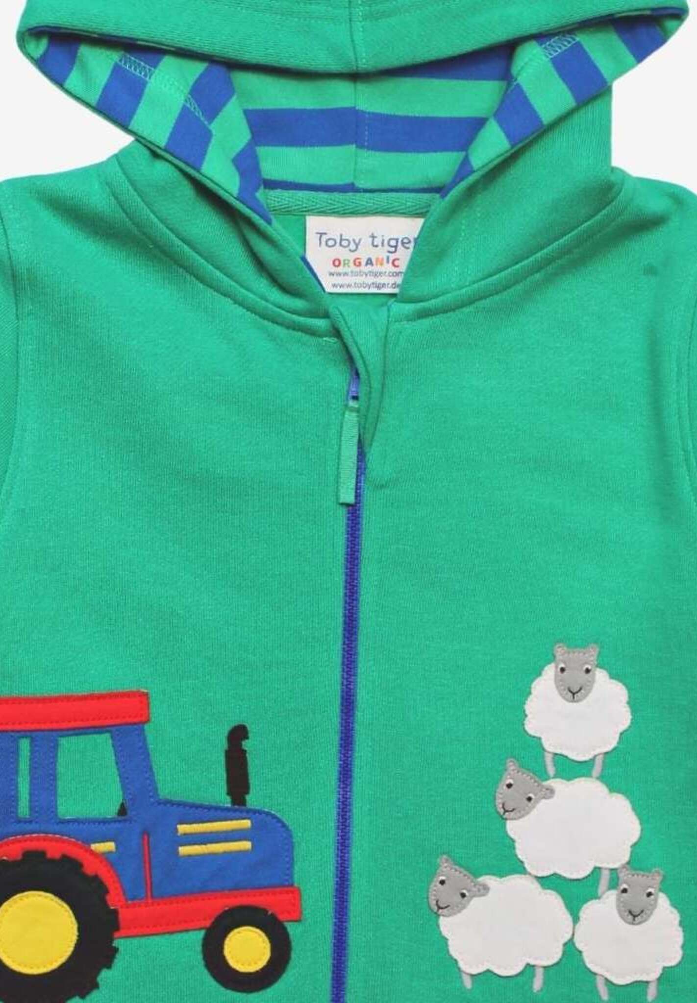 Bio Baumwoll - Hoodie mit Bauernhof Applikationen - Toby Tiger GmbH