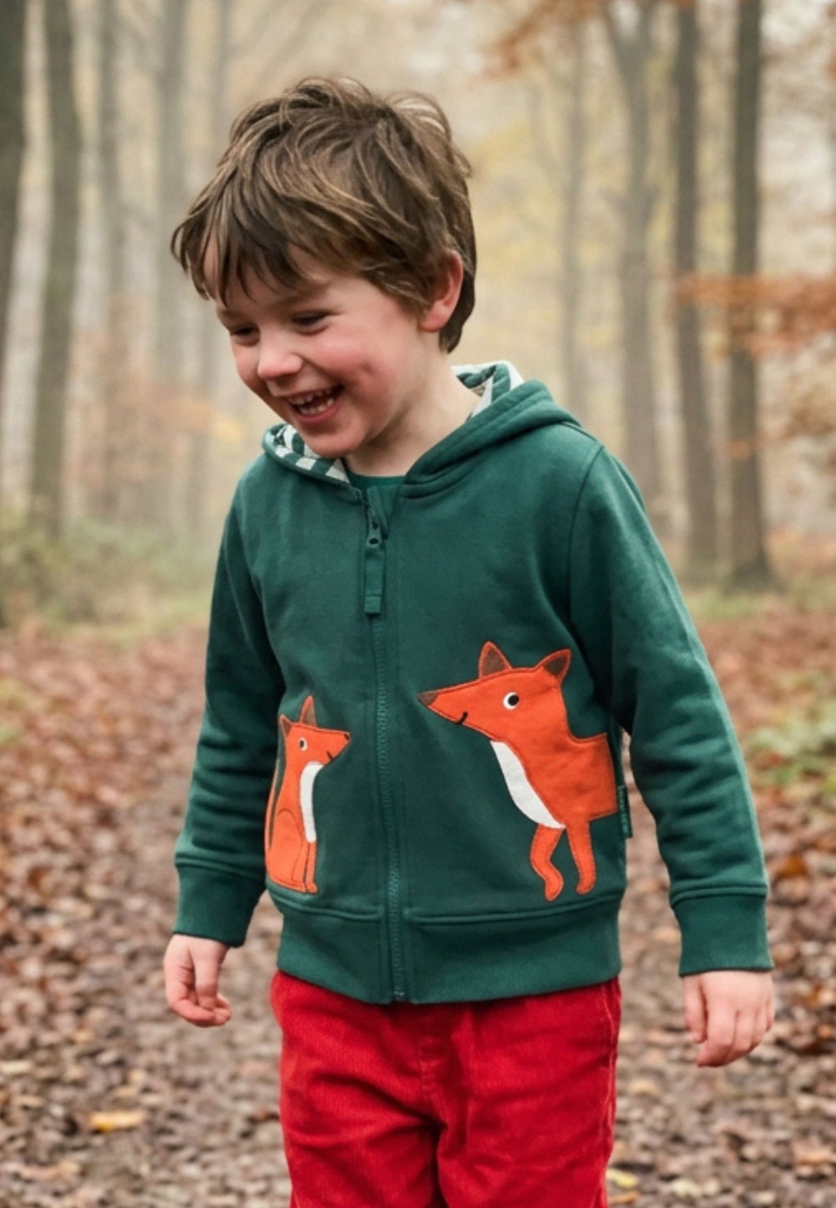 Bio-Baumwoll Kinder Sweatjacke mit Fuchs-Applikation