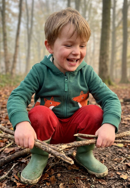 Bio-Baumwoll Kinder Sweatjacke mit Fuchs-Applikation