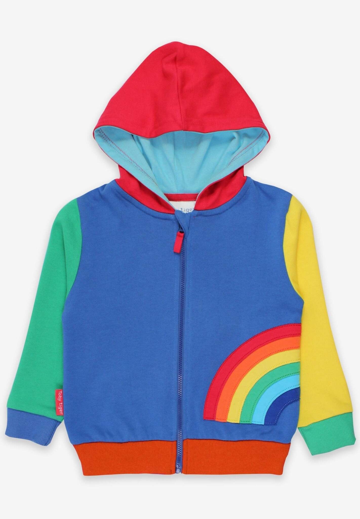 Bio Kapuzenpullover mit Regenbogen - Applikation - Toby Tiger GmbH