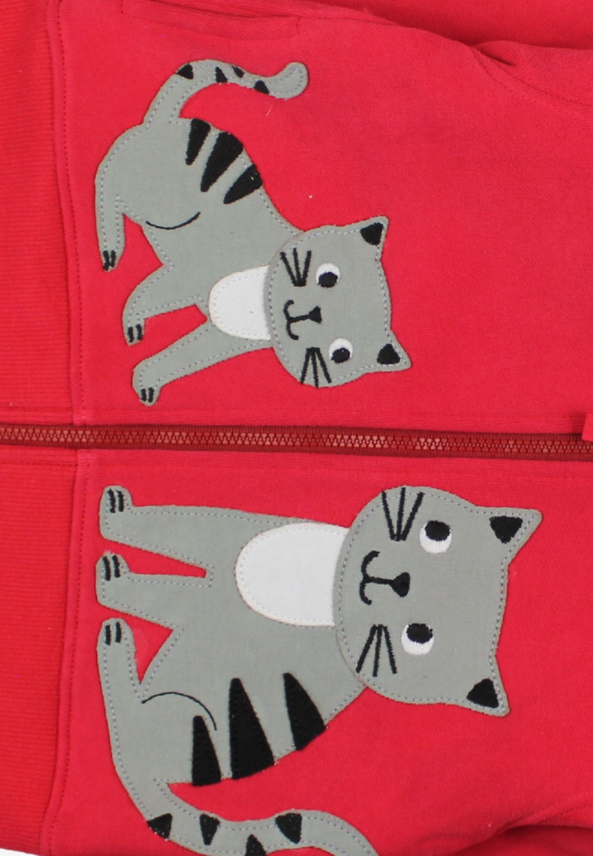 Bio-Baumwoll Kinder Sweatjacke mit Katzen-Applikation