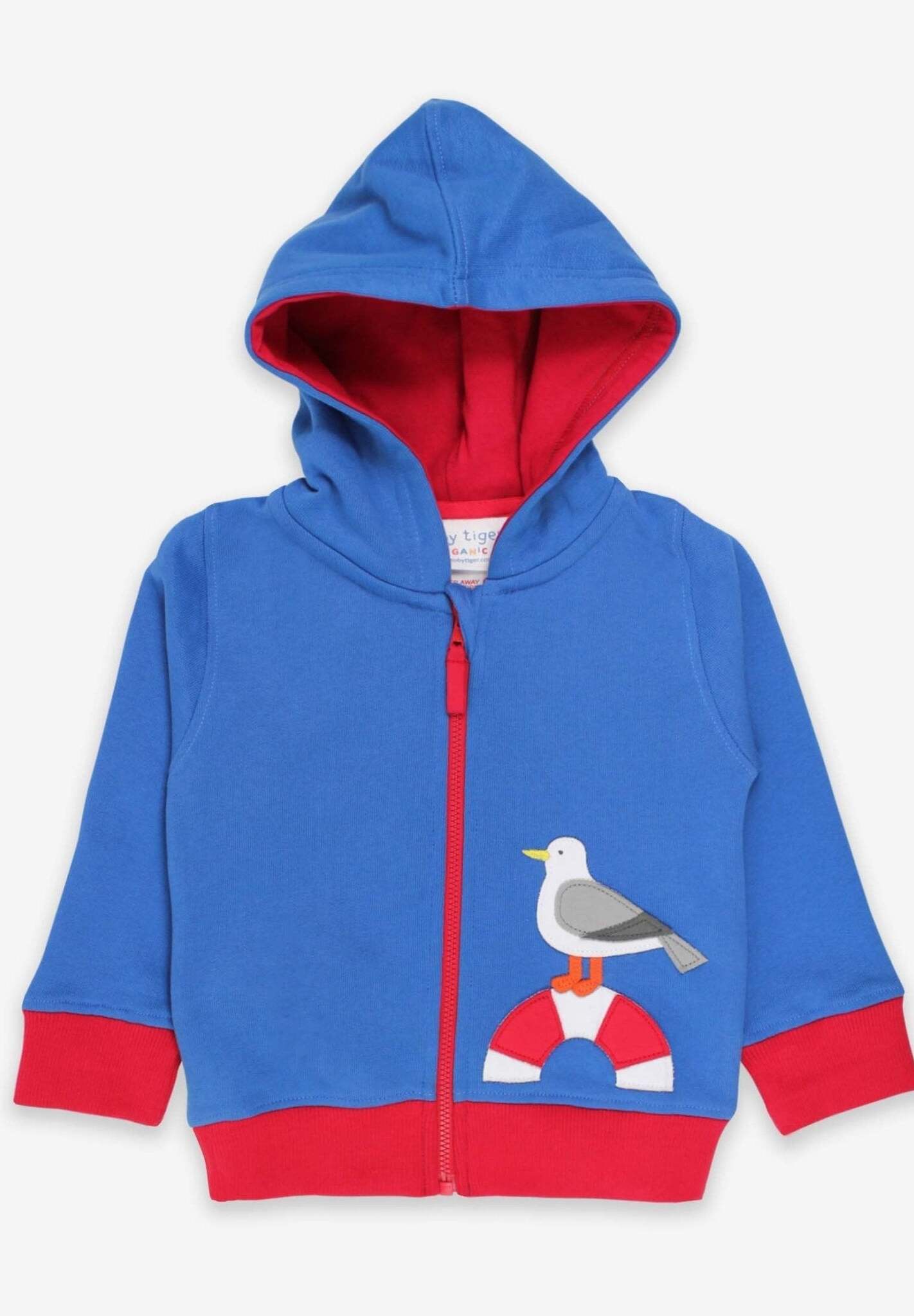 Hoodie aus Bio Baumwolle mit Möwe Applikation - Toby Tiger GmbH