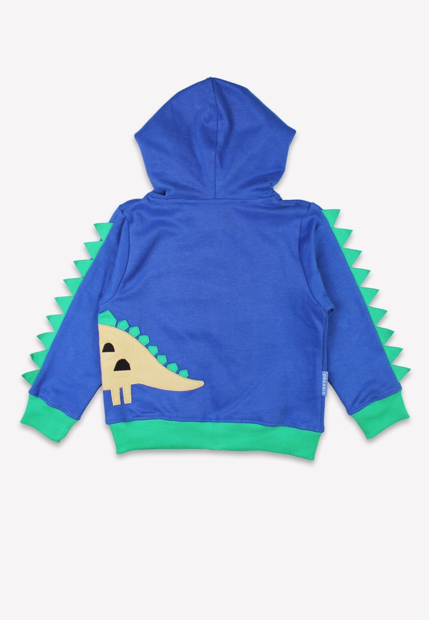 Bio - Baumwoll Kinder Sweatjacke mit Kapuze und mit Dinosaurier - Applikation - Toby Tiger GmbH