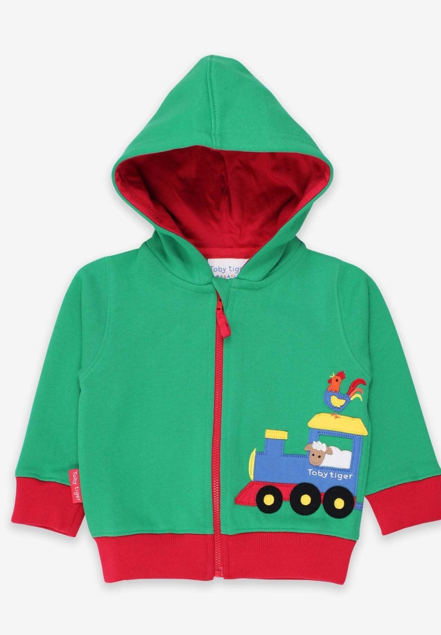 Hoodie aus Bio Baumwolle mit Eisenbahn Applikation - Toby Tiger GmbH