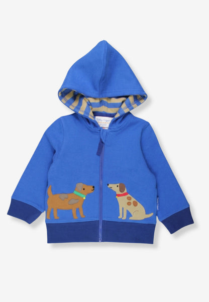 Organic Cotton Kids' Sweatshirt Jacket with Dog Appliqué