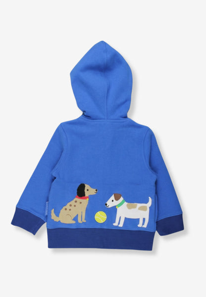 Organic Cotton Kids' Sweatshirt Jacket with Dog Appliqué