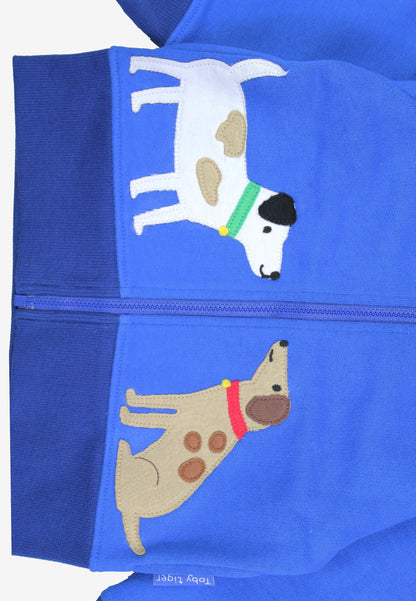 Organic Cotton Kids' Sweatshirt Jacket with Dog Appliqué
