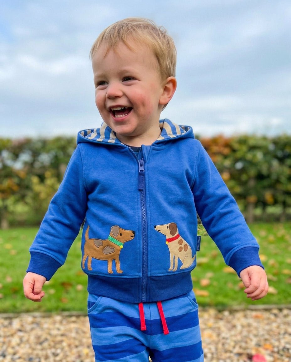 Bio-Baumwoll Kinder Sweatjacke mit Hunde-Applikation