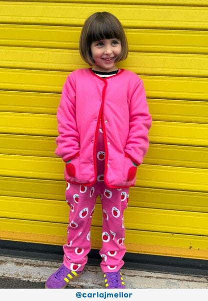 Bio - Baumwoll Kinder Jacke zum Wenden mit Apfel - Applikationen - Toby Tiger GmbH