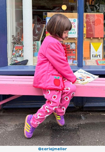 Bio - Baumwoll Kinder Jacke zum Wenden mit Apfel - Applikationen - Toby Tiger GmbH