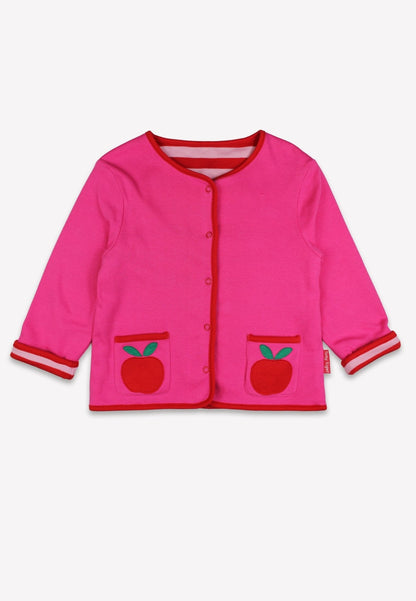 Bio-Baumwoll Kinder Jacke zum Wenden mit Apfel-Applikationen