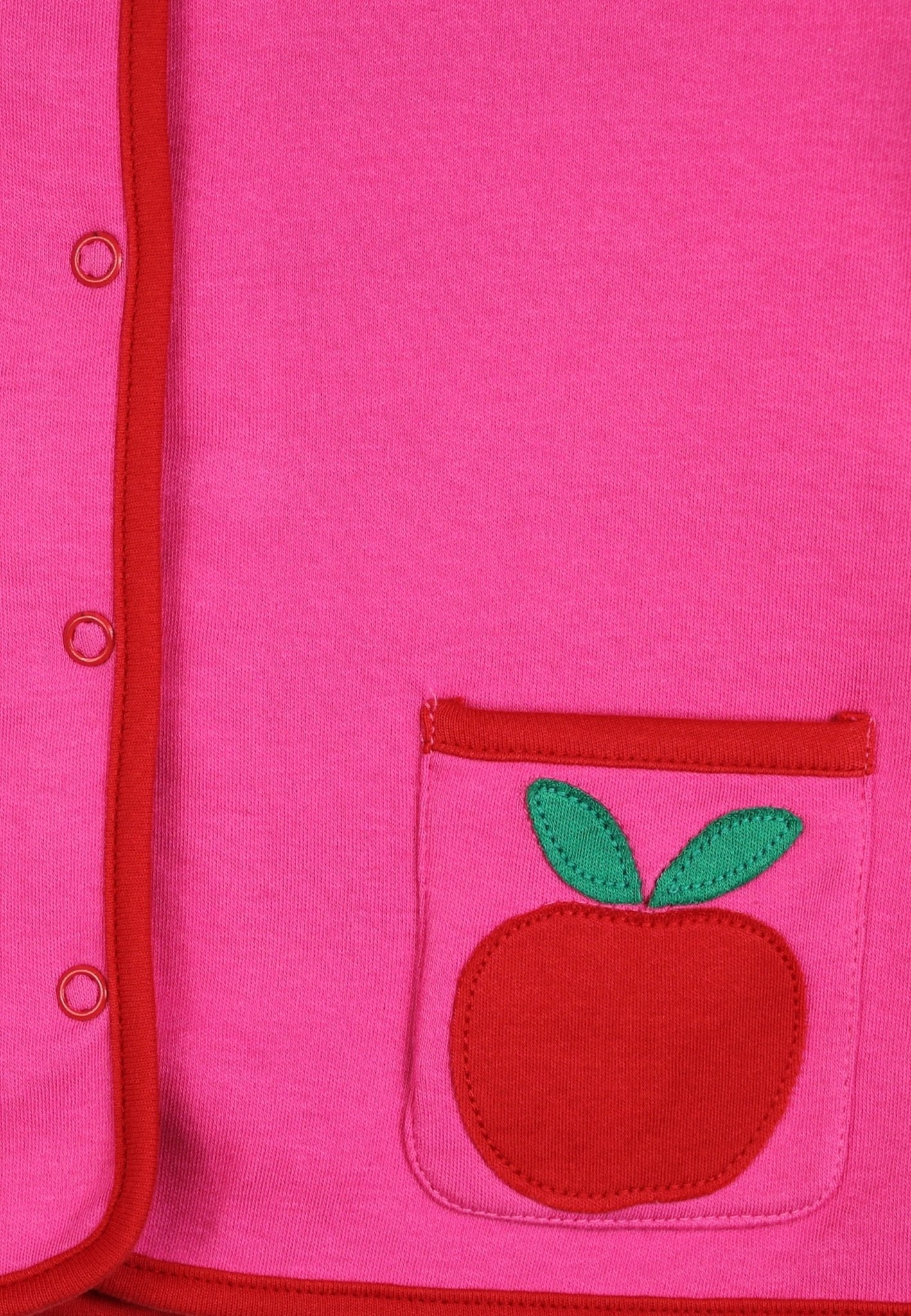 Bio-Baumwoll Kinder Jacke zum Wenden mit Apfel-Applikationen