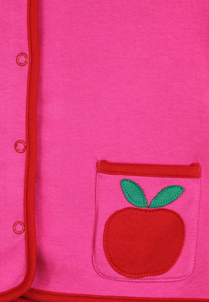 Bio-Baumwoll Kinder Jacke zum Wenden mit Apfel-Applikationen