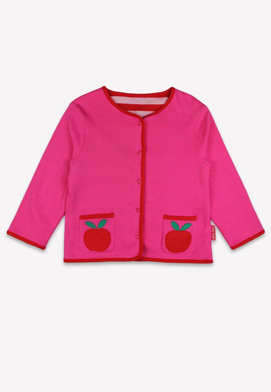 Bio-Baumwoll Kinder Jacke zum Wenden mit Apfel-Applikationen