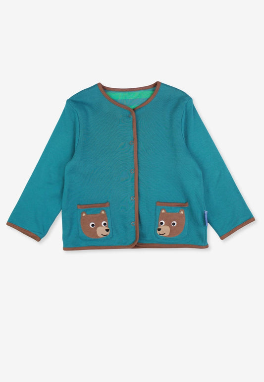 Bio - Baumwoll Kinder Jacke zum Wenden mit Bären - Applikationen - Toby Tiger GmbH
