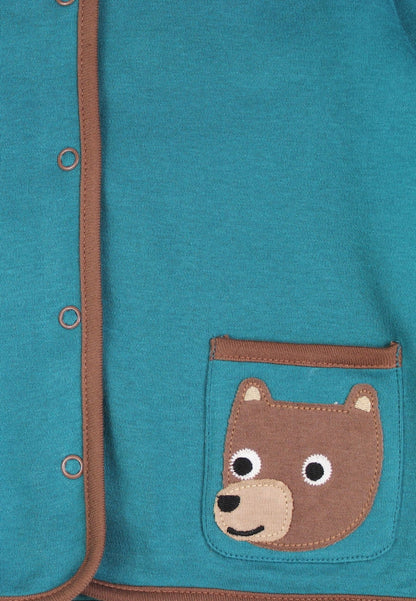 Bio - Baumwoll Kinder Jacke zum Wenden mit Bären - Applikationen - Toby Tiger GmbH
