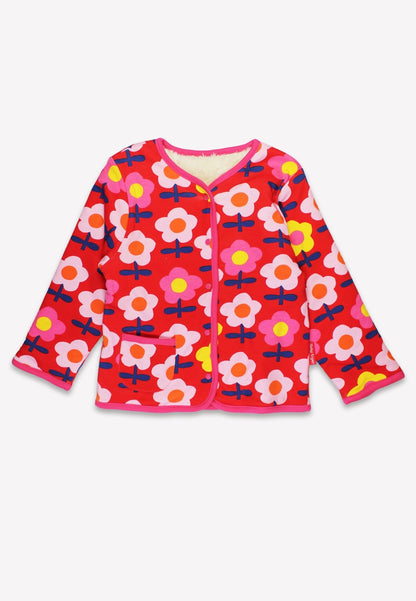 Bio - Baumwoll Kinder Jacke zum Wenden mit Retro Blumen - Druck - Toby Tiger GmbH