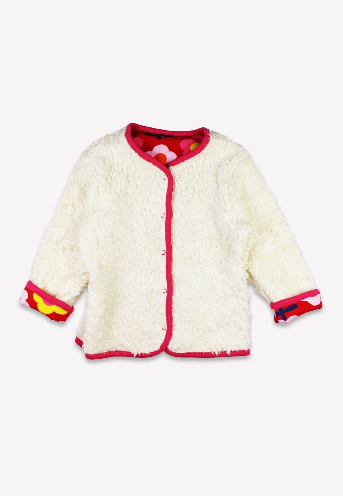 Bio - Baumwoll Kinder Jacke zum Wenden mit Retro Blumen - Druck - Toby Tiger GmbH