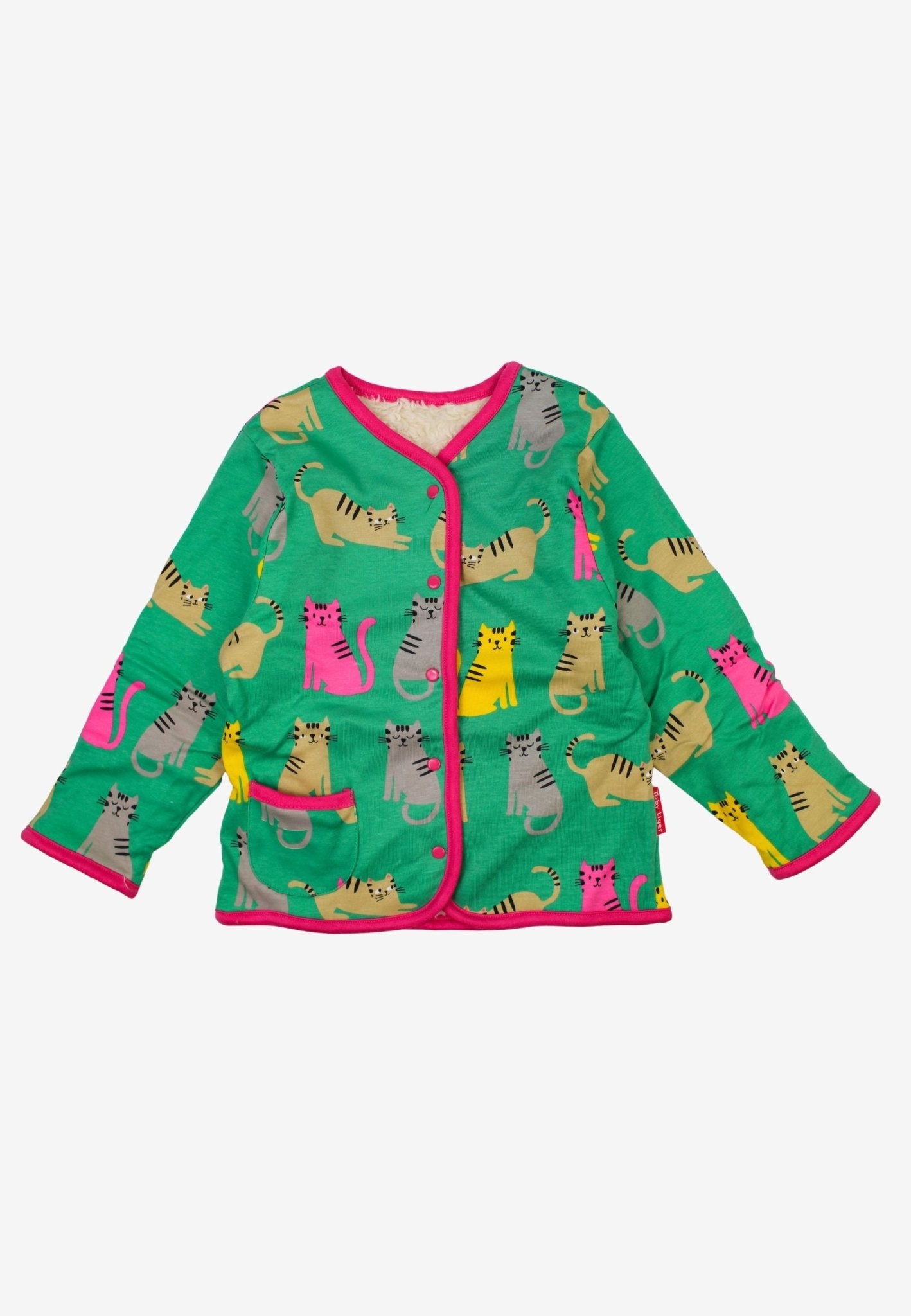 Bio - Baumwoll Kinder Jacke zum Wenden mit Kätzchen - Druck - Toby Tiger GmbH