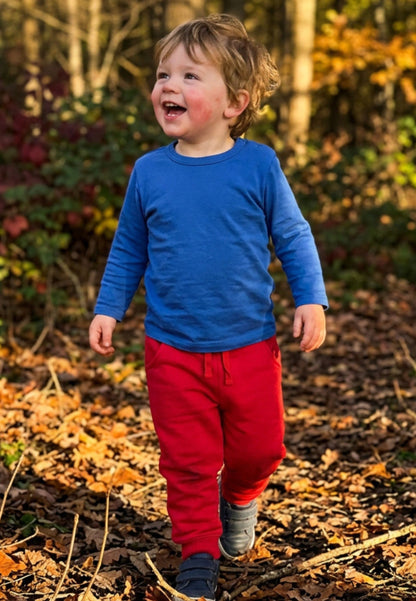 Bio-Baumwoll Kinder Jogginghose in Rot