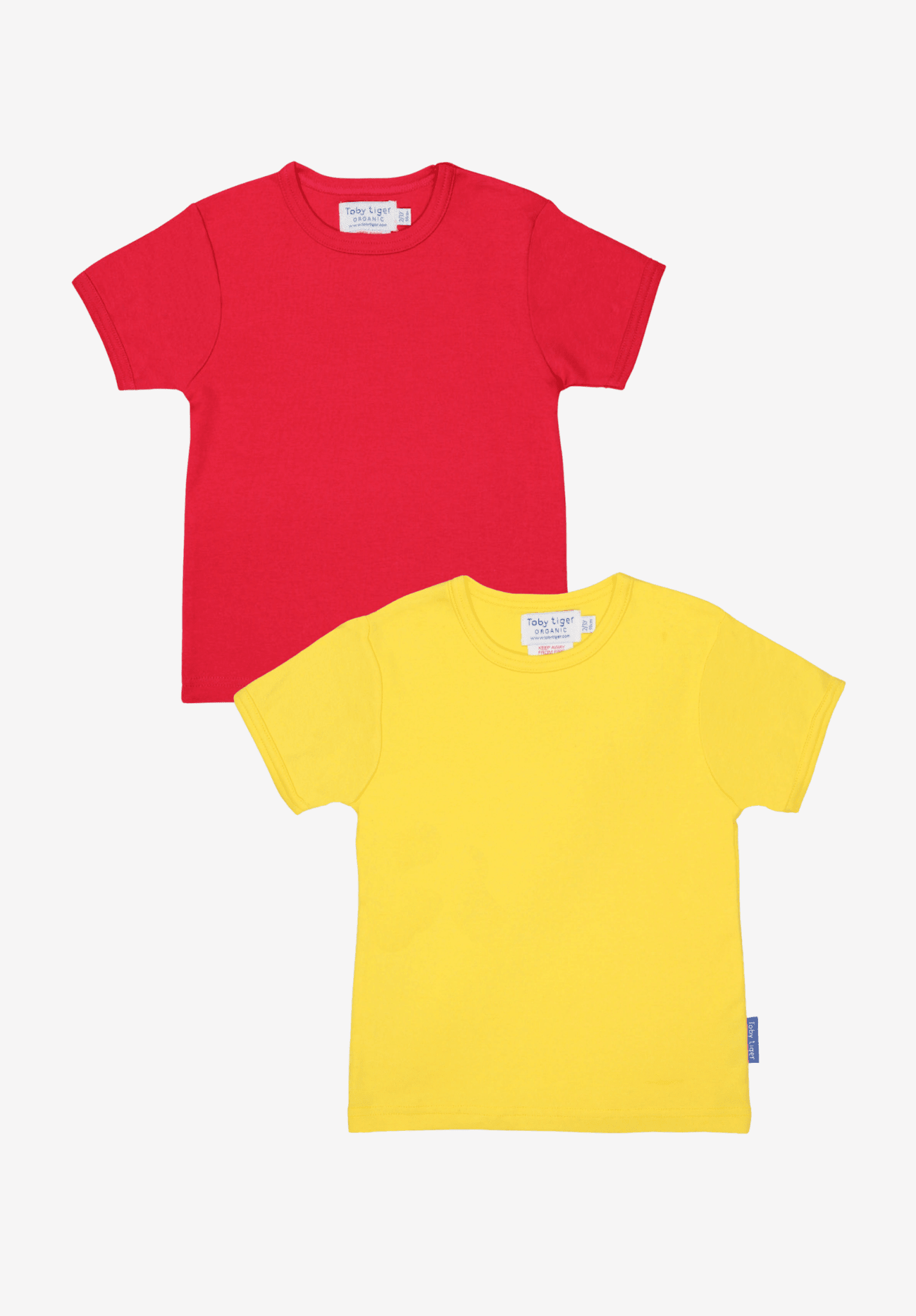 Kinder - Kurzarmshirt - Set aus Bio - Baumwolle – Gelb & Rot - Toby Tiger GmbH