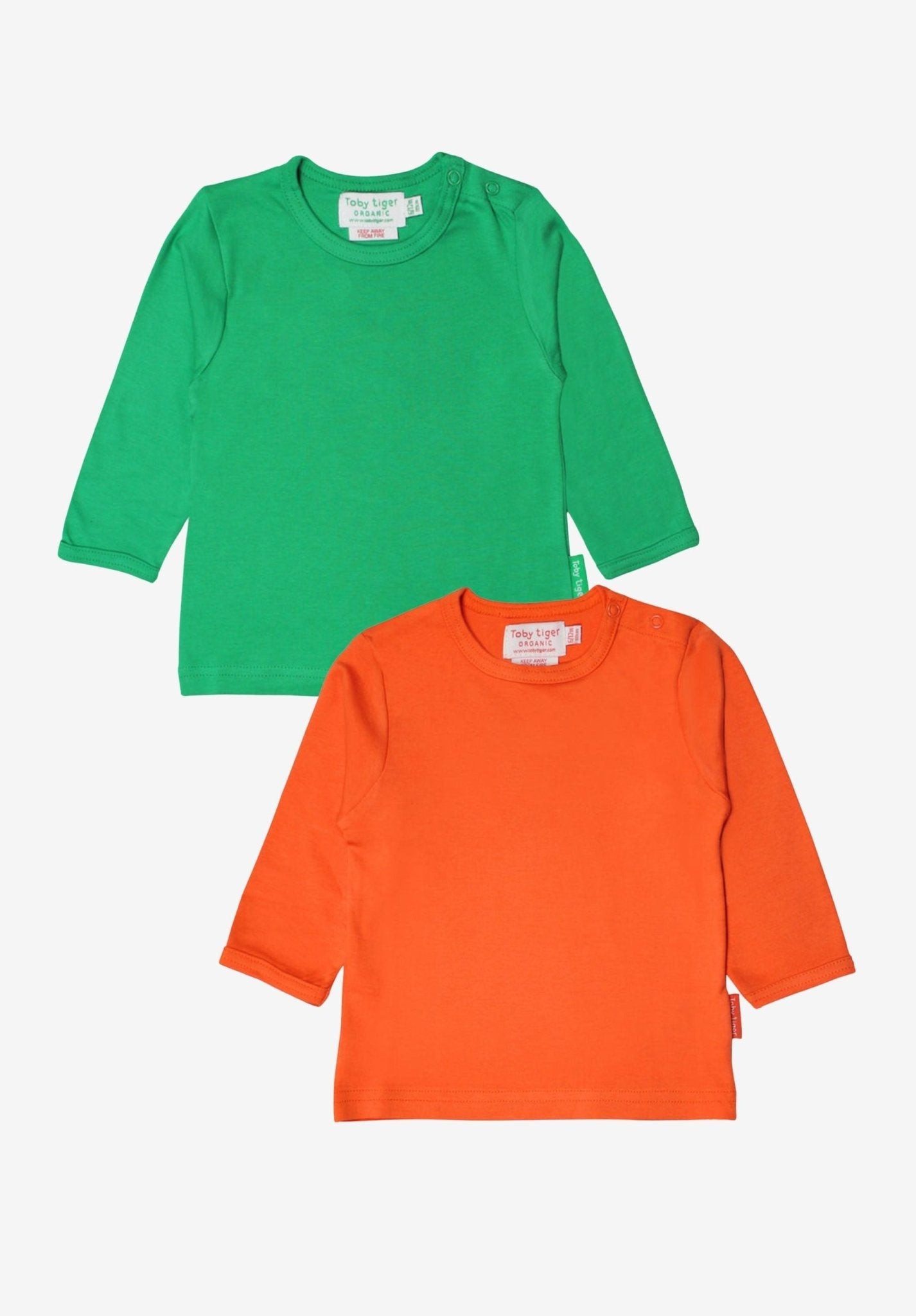 Kinder - Langarmshirt - Set aus Bio - Baumwolle – Grün & Orange - Toby Tiger GmbH