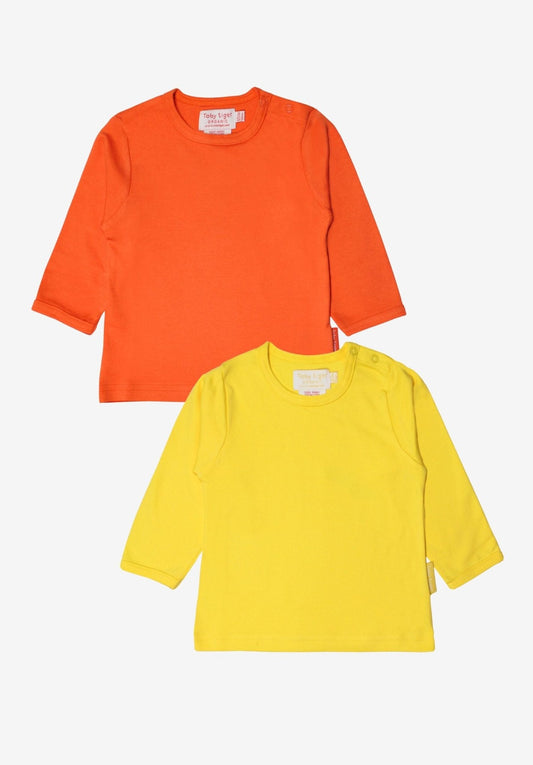 Kinder - Langarmshirt - Set aus Bio - Baumwolle – Orange & Gelb - Toby Tiger GmbH