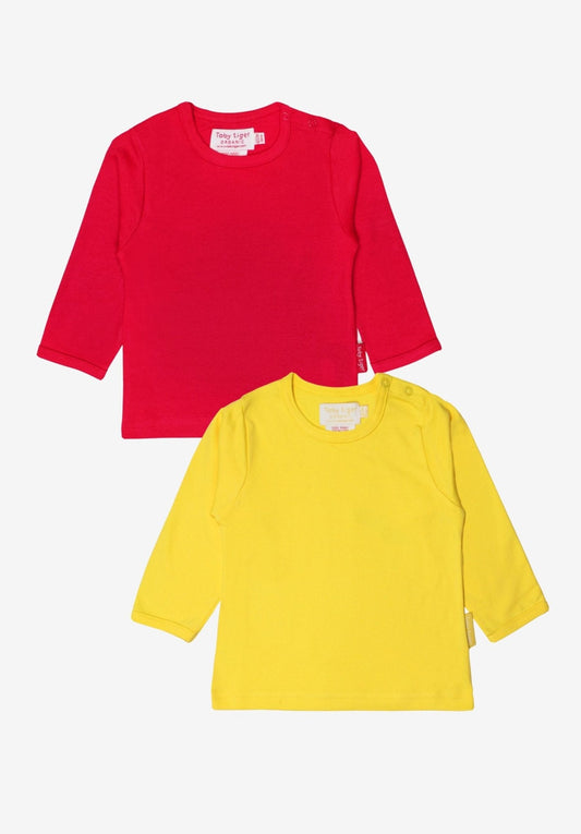 Kinder - Langarmshirt - Set aus Bio - Baumwolle – Rot & Gelb - Toby Tiger GmbH