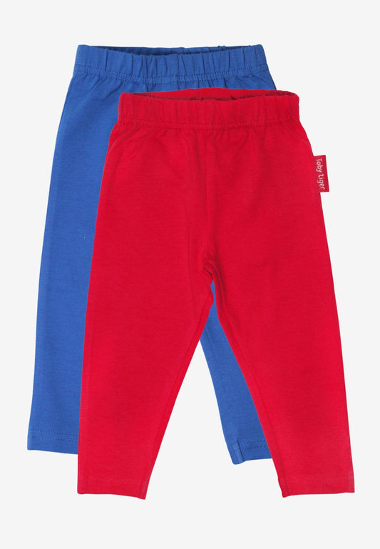 Kinder - Leggings - Set aus Bio - Baumwolle – Blau & Rot - Toby Tiger GmbH