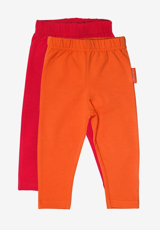 Kinder - Leggings - Set aus Bio - Baumwolle – Rot & Orange - Toby Tiger GmbH