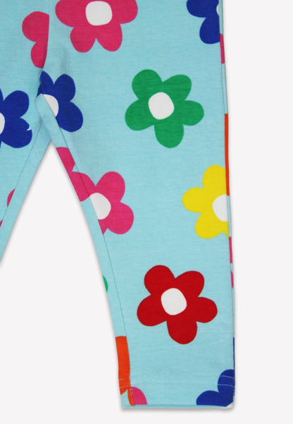 Bio - Baumwoll Kinder Leggings mit Regenbogenblumen - Druck - Toby Tiger GmbH