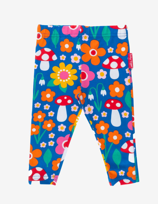 Bio Baumwoll - Leggings mit Blumen Muster und Pilz Applikationen - Toby Tiger GmbH Retail