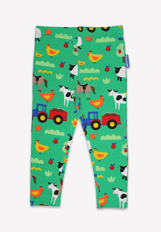 Bio-Baumwoll Kinder Leggings mit Bauernhof-Druck